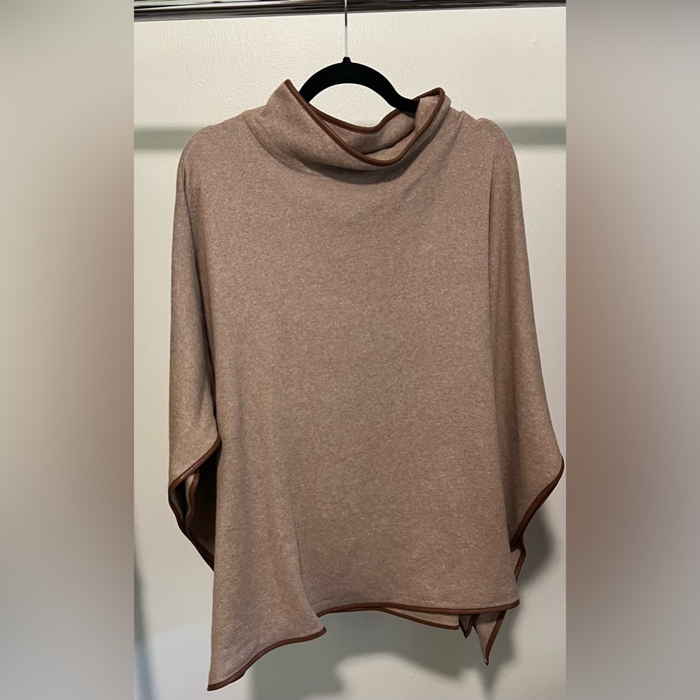 J. Crew Tan Cowl Neck Poncho